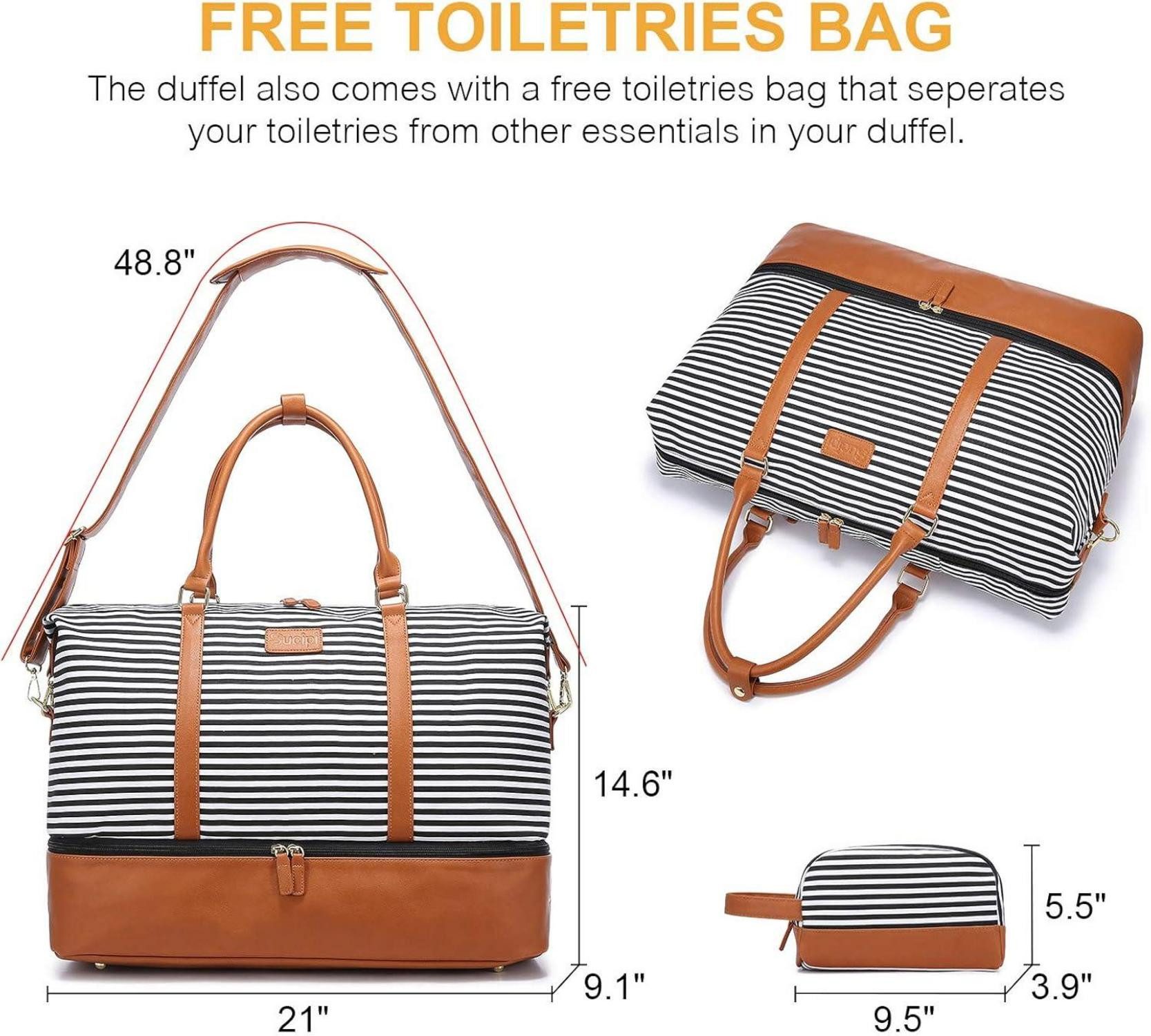 LuxusKollektion Reisetasche Weekender Reisetasche Damen Canvas günstig online kaufen