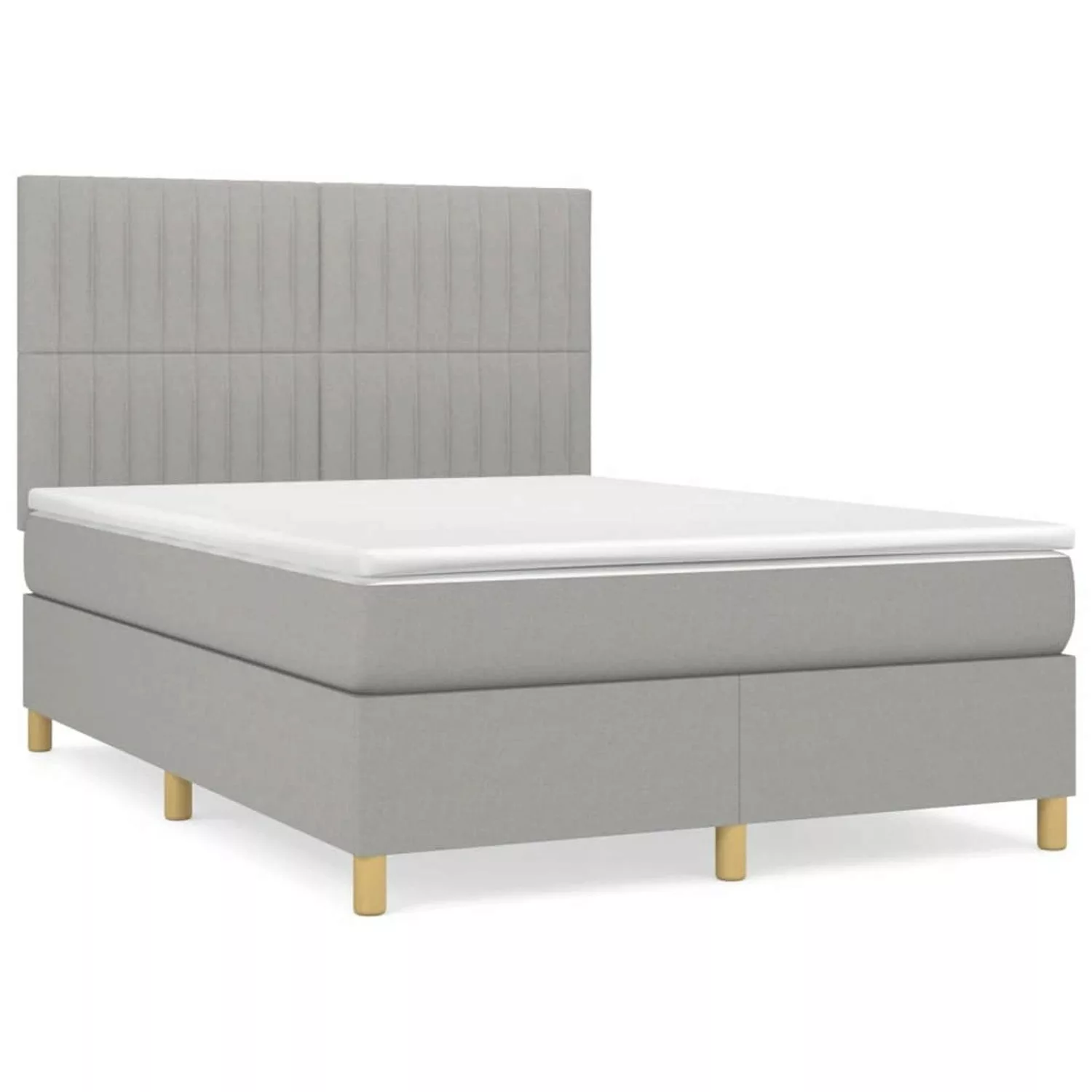 vidaXL Boxspringbett mit Matratze Hellgrau 140x190 cm Stoff1397136 günstig online kaufen