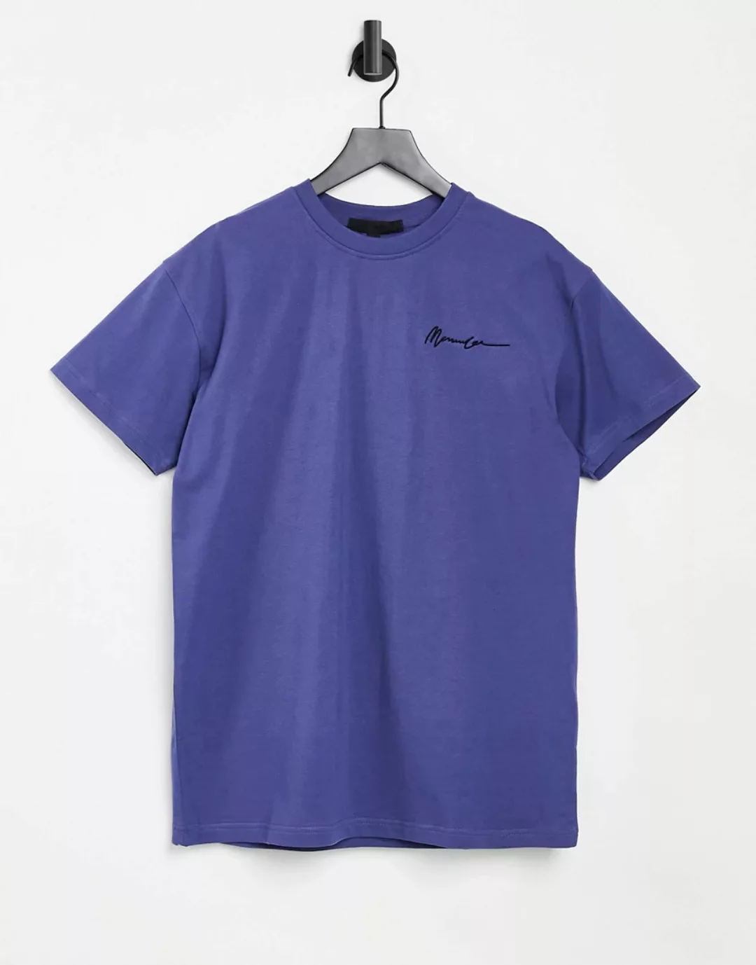 Mennace – Signature – T-Shirt in Marineblau mit Logo günstig online kaufen