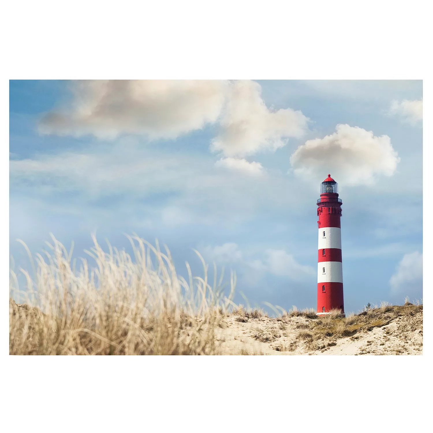 Bilderwelten Fototapete Strand Leuchtturm in den Dünen blau Gr. 432 x 290 günstig online kaufen