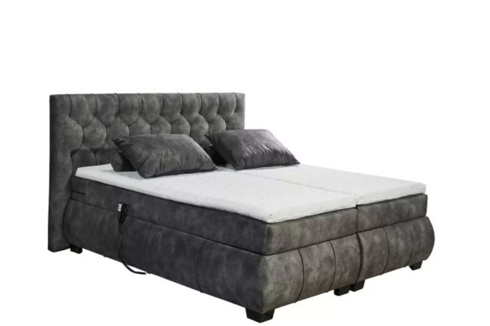 Boxspringbett Merilee 180 x 200 Dunkelgrau günstig online kaufen