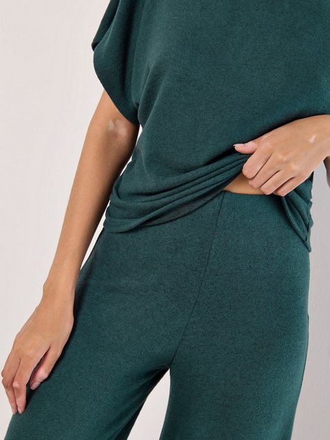 Apricot Stoffhose in Unifarben, mit weitem Bein günstig online kaufen