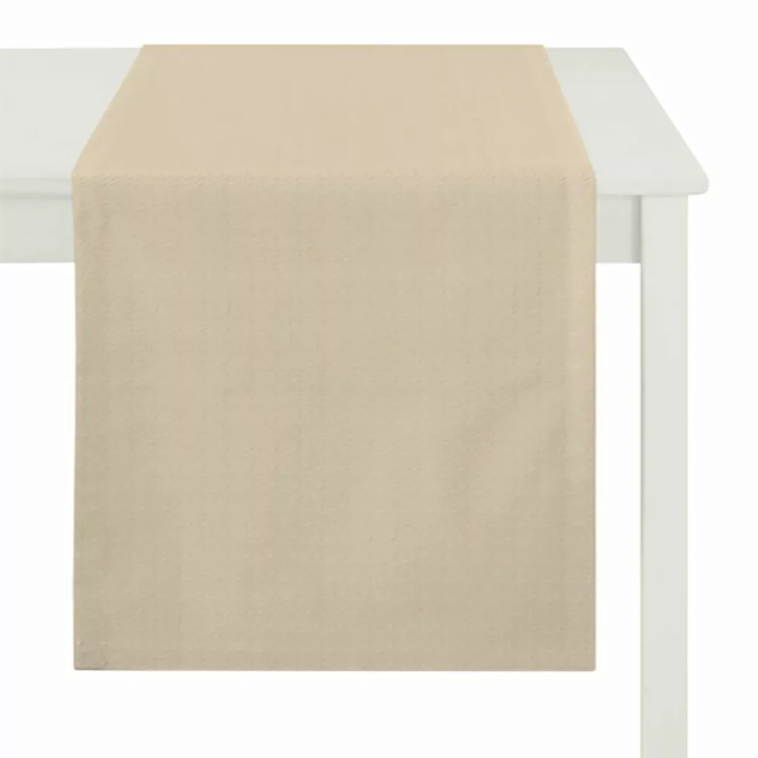 home24 Apelt Tischläufer Torino Beige Kunstfaser Modern 48x135 cm (BxT) günstig online kaufen