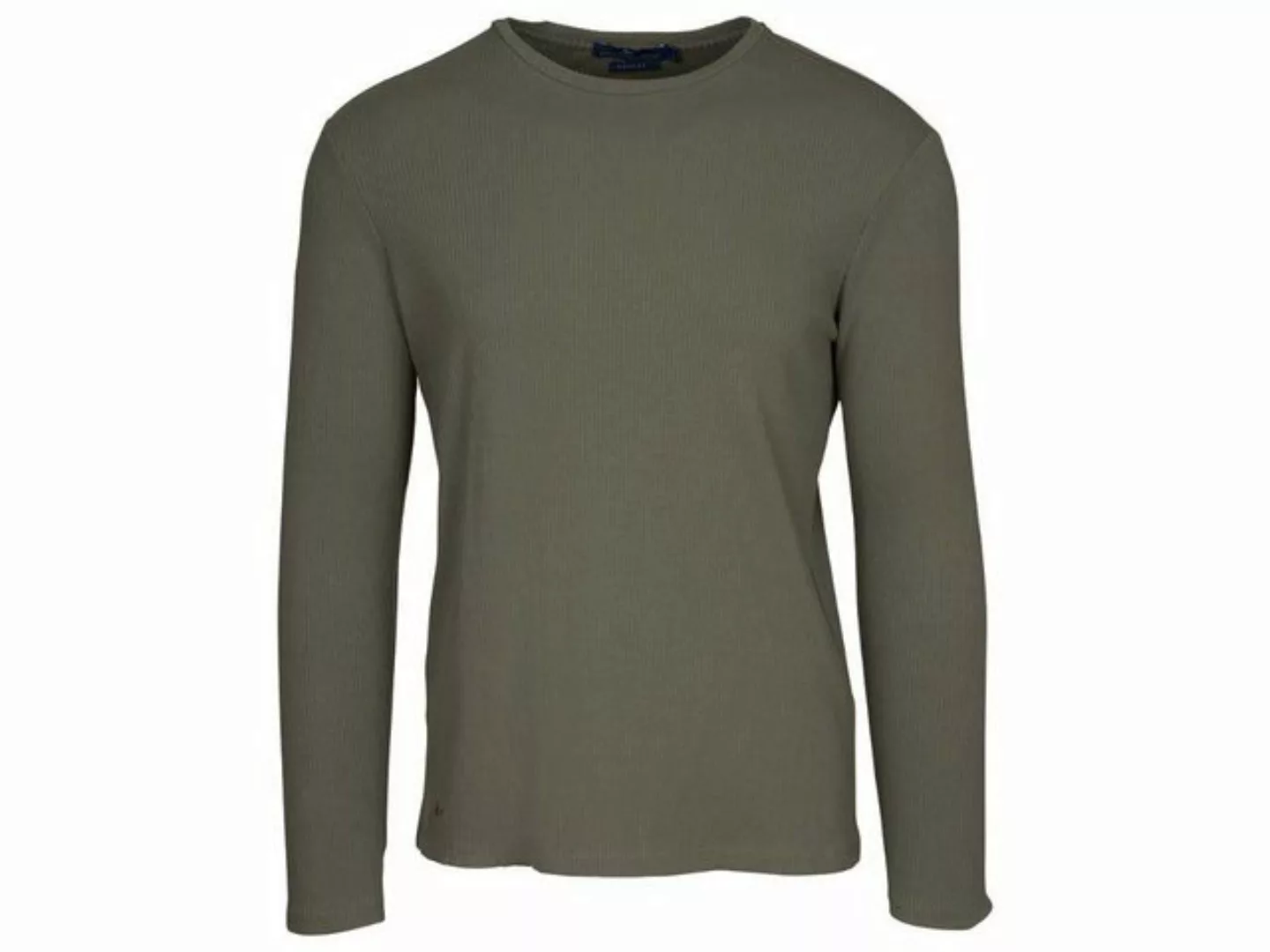 Geripptes Henley Langarmshirt Aus Bio-baumwolle günstig online kaufen