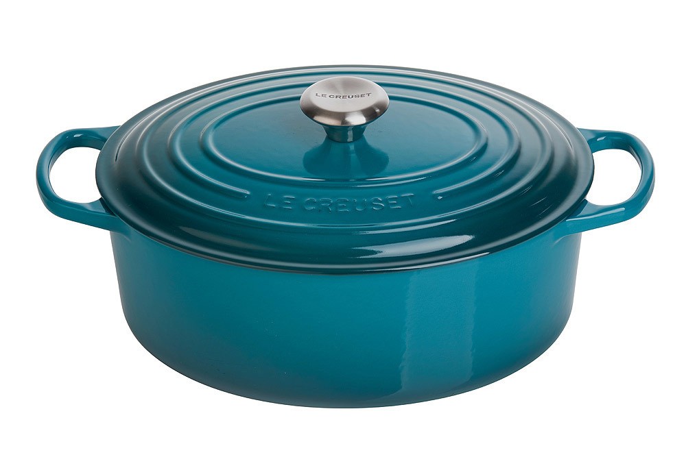 Le Creuset Bräter Signature Oval Gusseisen Deep Teal Petrol 29cm günstig online kaufen