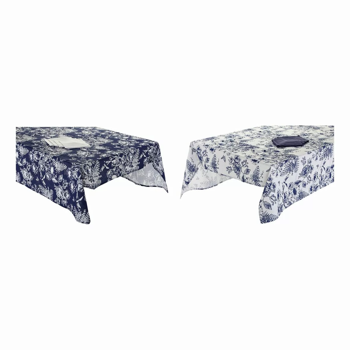 Tischdecke Und Servietten Dkd Home Decor Baumwolle Weiß Marineblau (150 X 1 günstig online kaufen