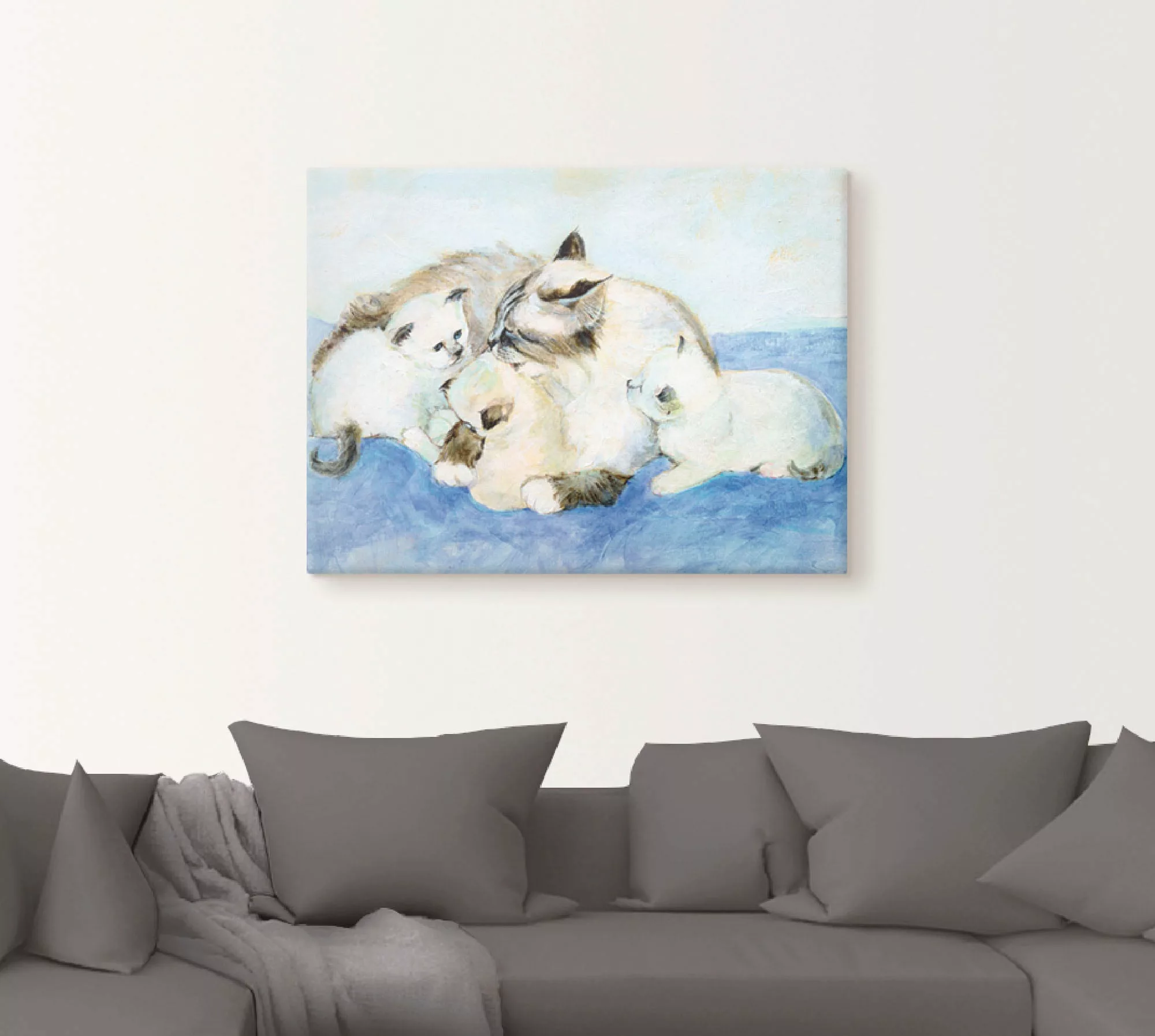 Artland Wandbild »Katzenfamilie«, Haustiere, (1 St.), als Leinwandbild, Wan günstig online kaufen