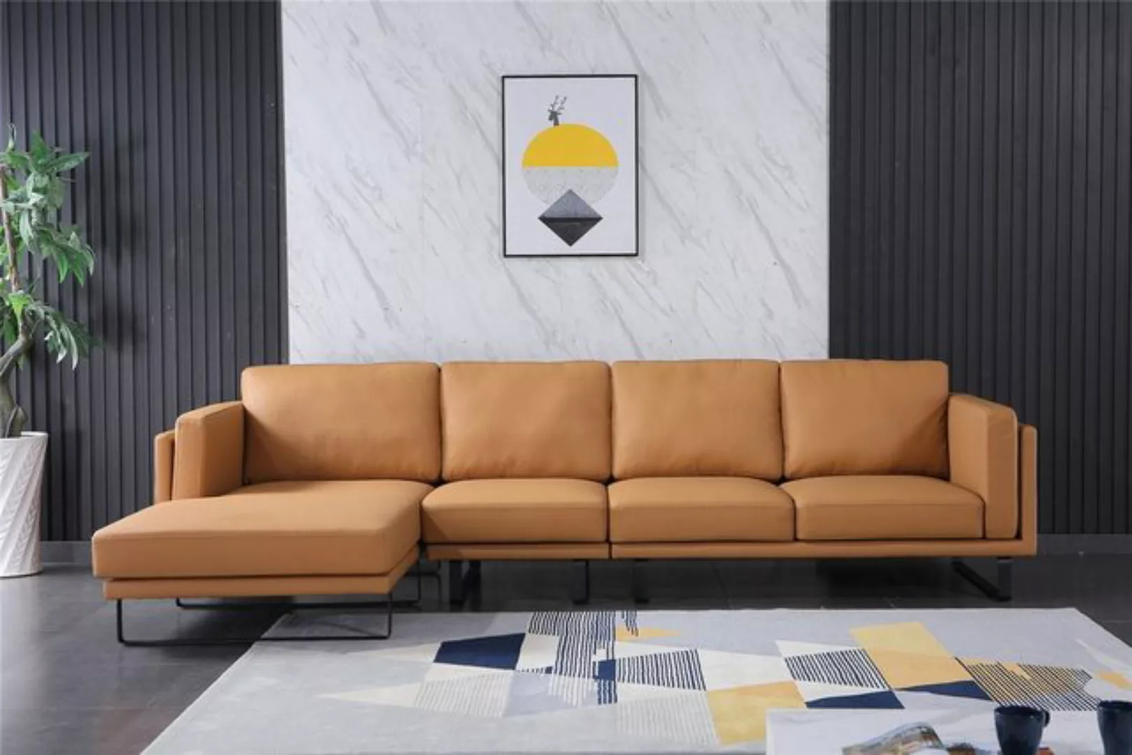 JVmoebel Ecksofa, Ledersofa Couch Sofagarnitur Ecksofa Eck Garnitur Design günstig online kaufen