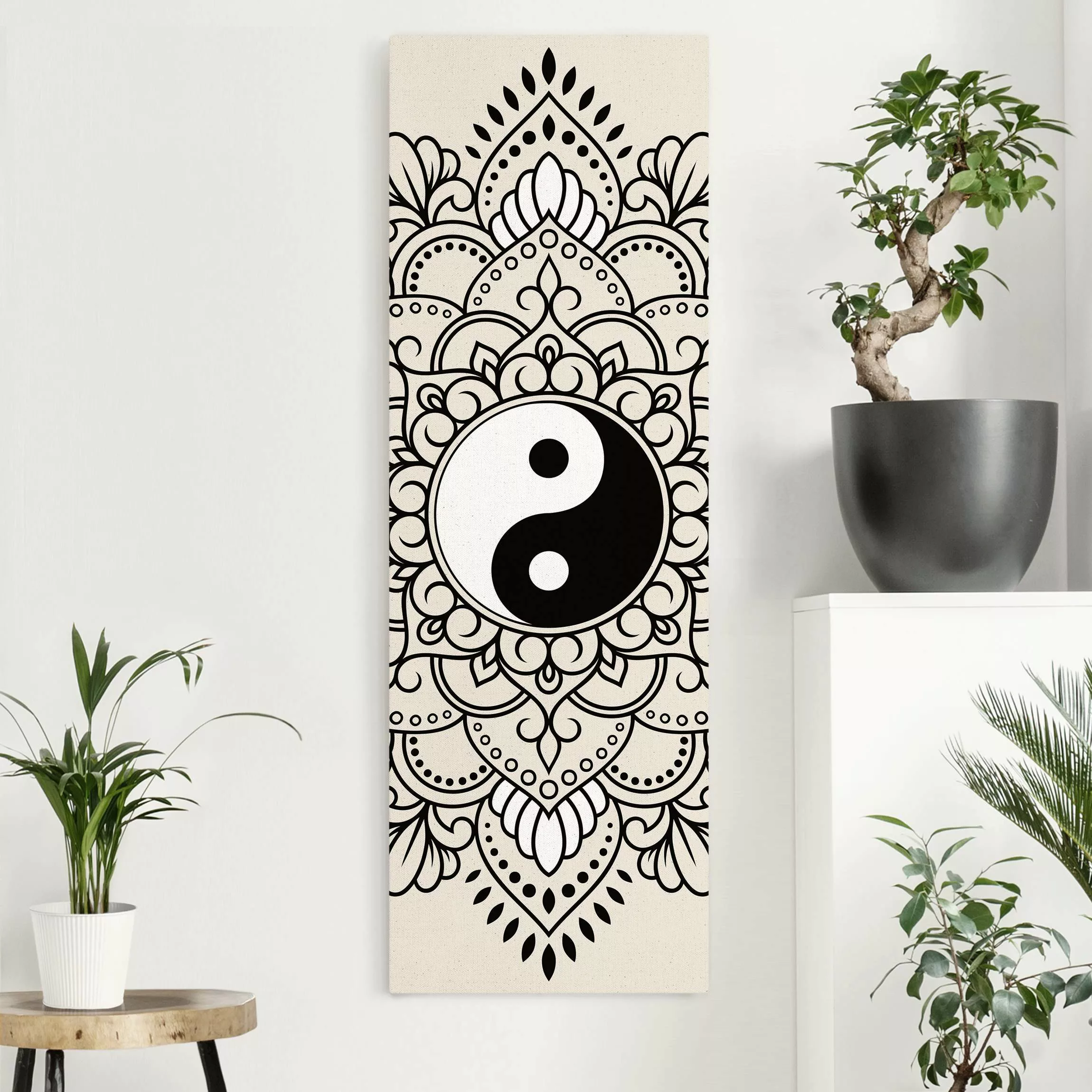 Leinwandbild auf Naturcanvas Mandala Yin und Yang günstig online kaufen