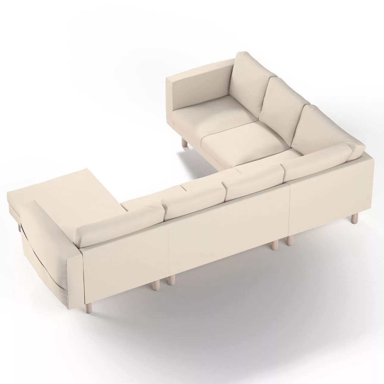 Bezug für Norsborg 5-Sitzer Ecksofa mit Recamiere, naturweiß, Norsborg Bezu günstig online kaufen