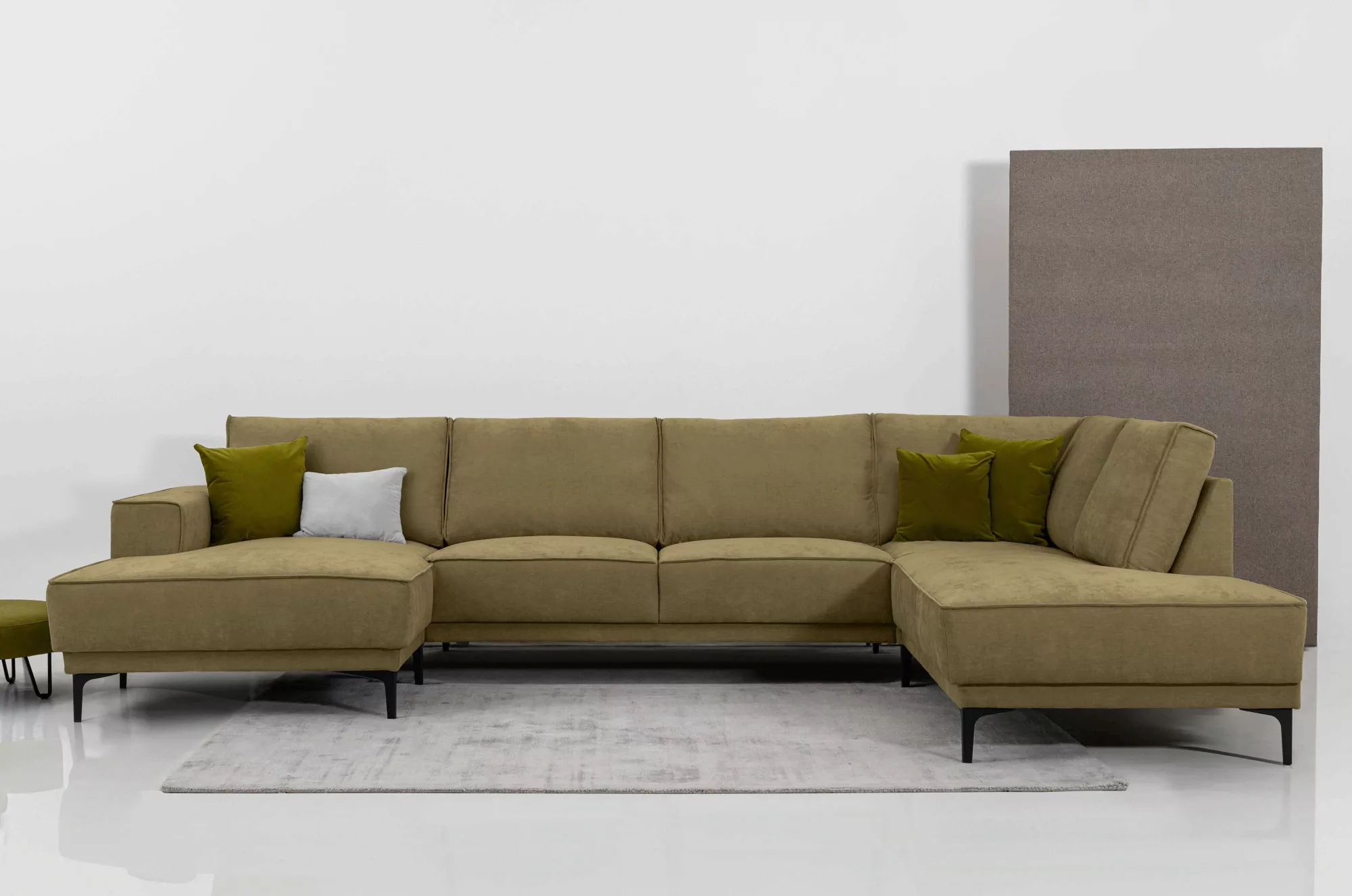 Places of Style Wohnlandschaft "XXL Sofa Oland, Struktur, Flachgewebe, Luxu günstig online kaufen