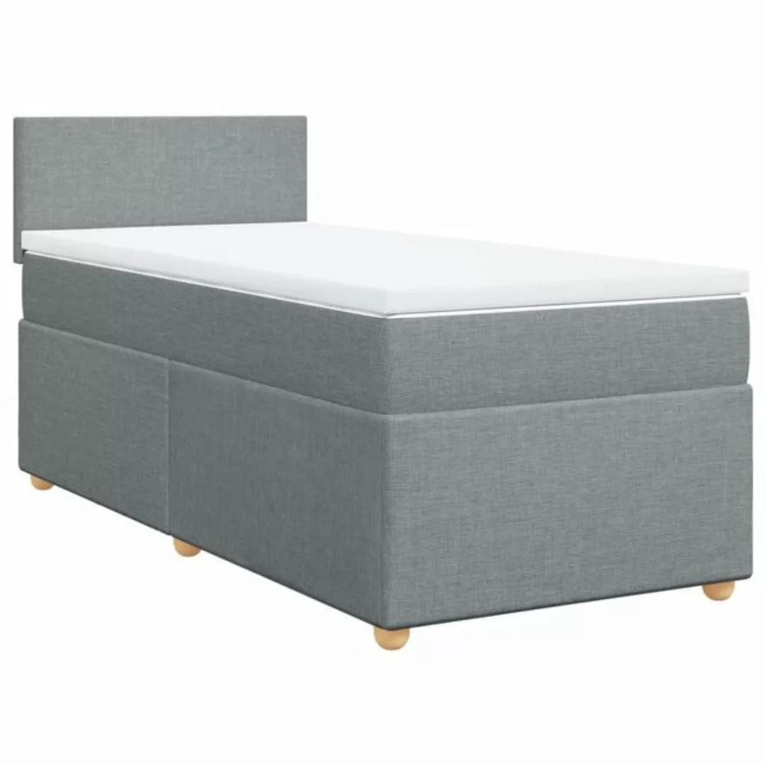 vidaXL Bett Boxspringbett mit Matratze Hellgrau 80x200 cm Stoff günstig online kaufen