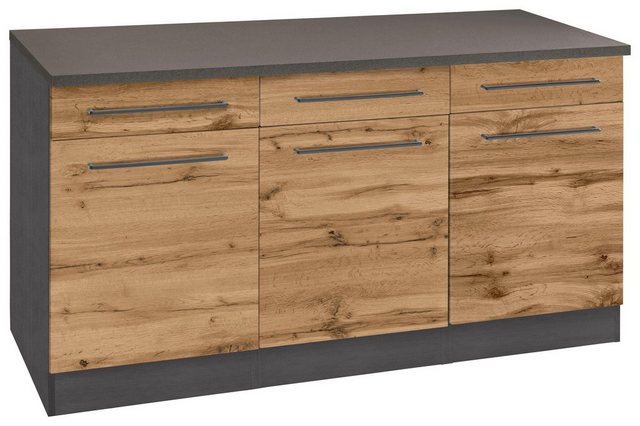 KOCHSTATION Unterschrank "KS-Tulsa", 150 cm breit, 3 Schubkästen, 3 Türen, günstig online kaufen