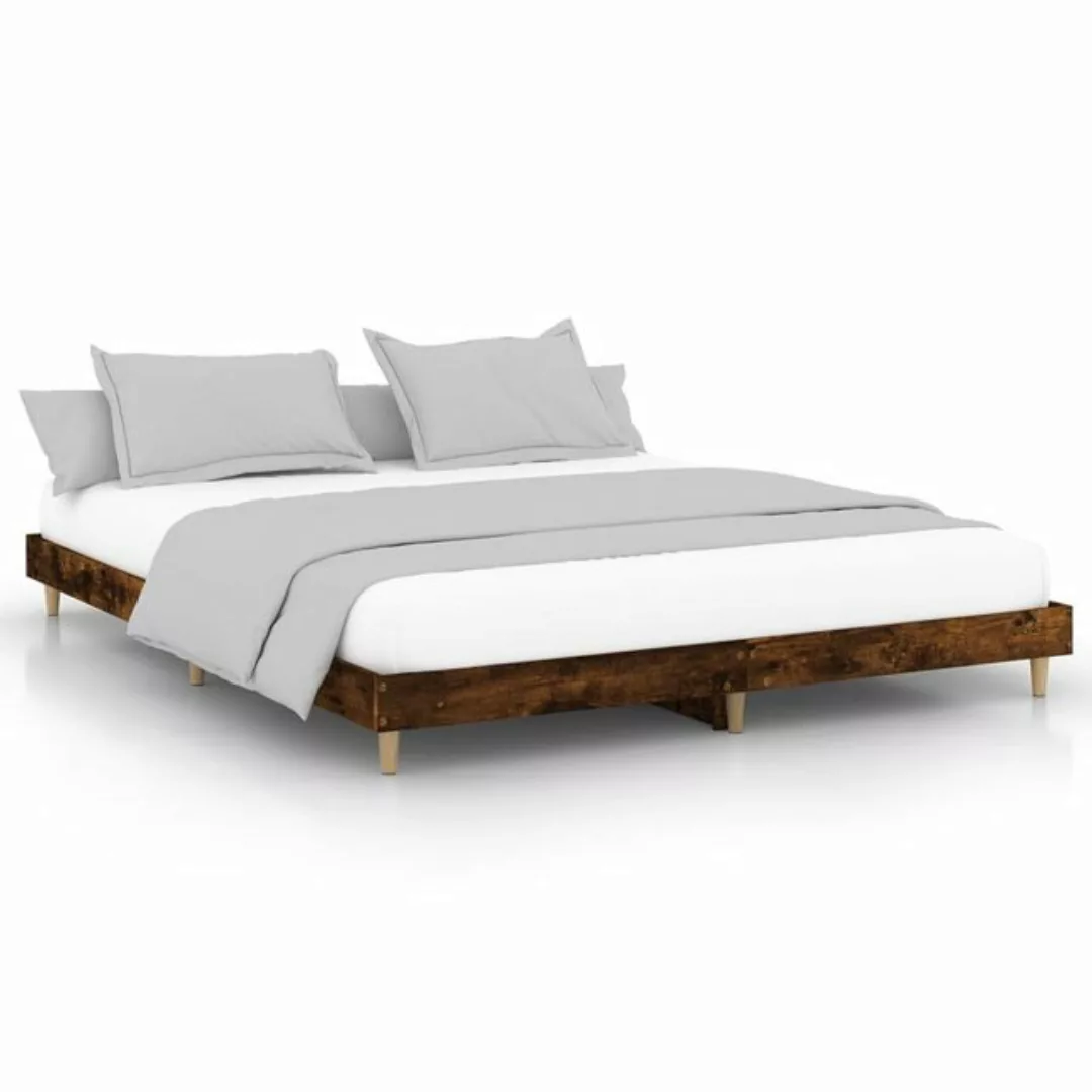 furnicato Bett Bettgestell Räuchereiche 140x200 cm Holzwerkstoff günstig online kaufen