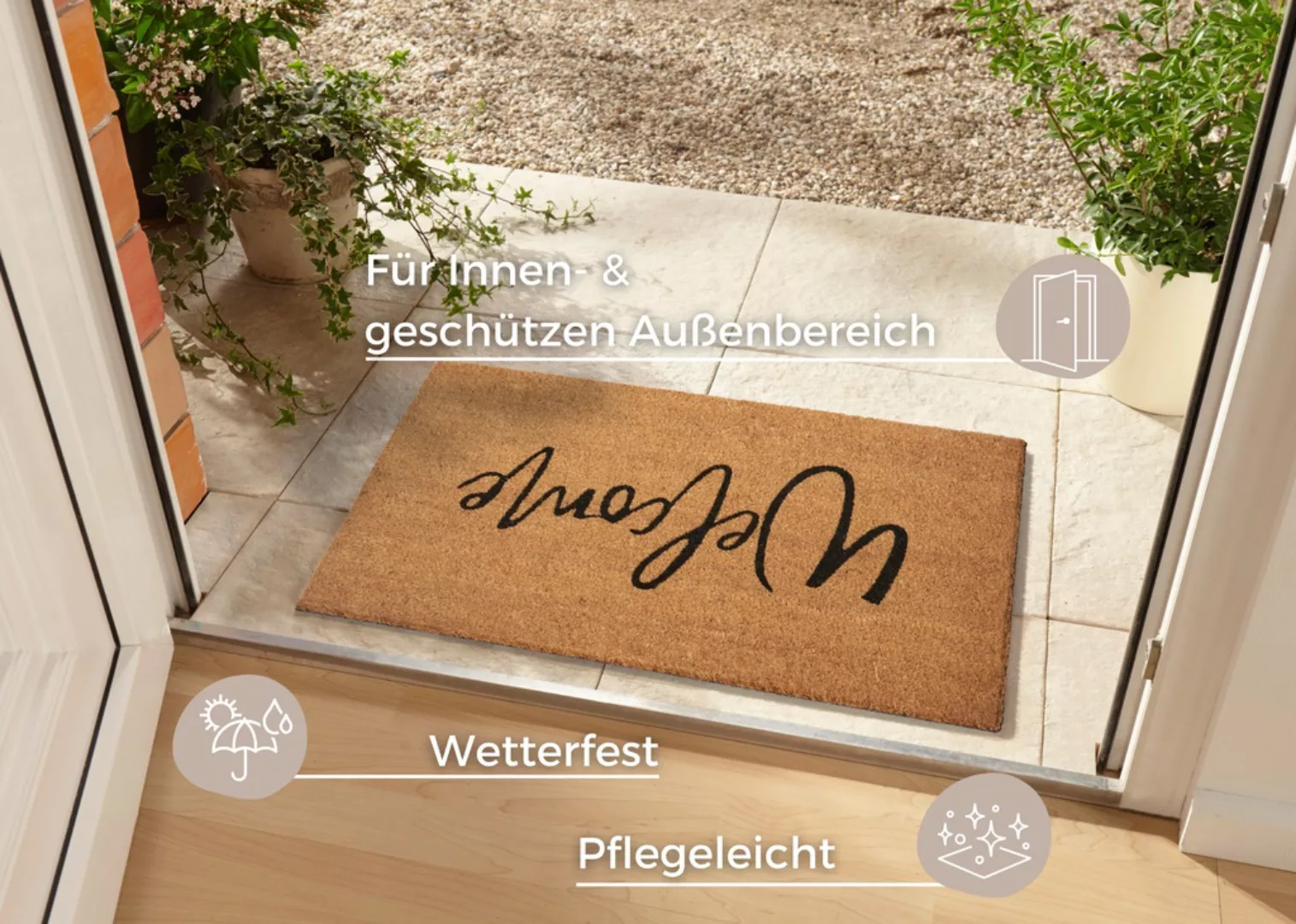 HANSE Home Fußmatte »Welcome«, rechteckig, 15 mm Höhe, Kokos, Schmutzfangma günstig online kaufen