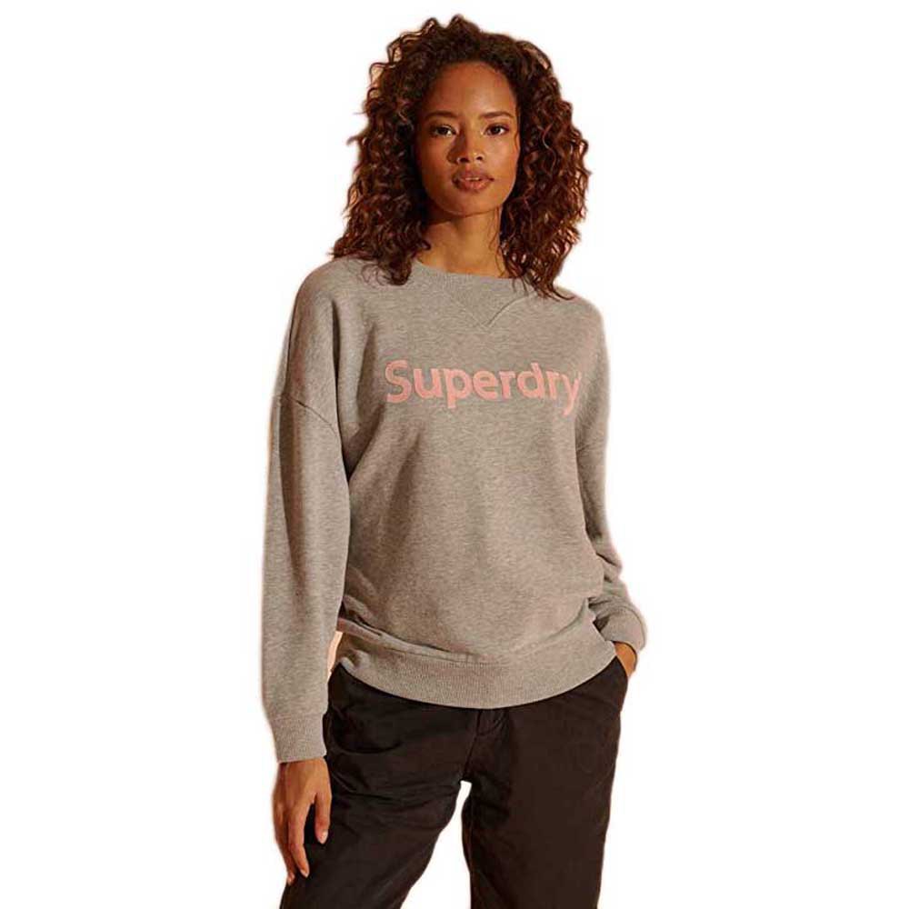 Superdry Regular Flock Crew Pullover L Grey Marl günstig online kaufen