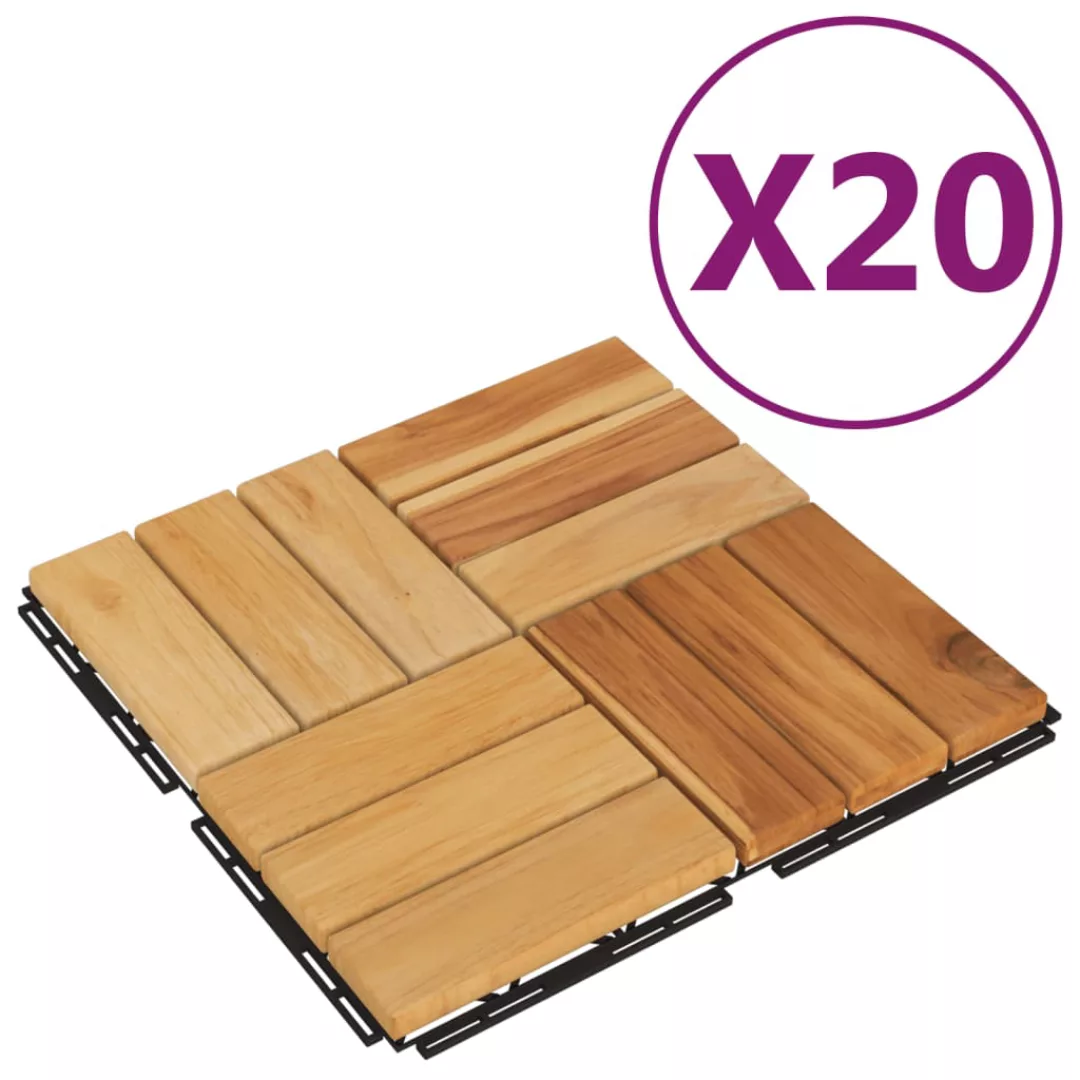 Vidaxl Terrassenfliesen 20 Stk. 30x30 Cm Massivholz Teak günstig online kaufen