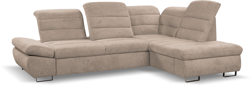 WERK2 Ecksofa "Roma L-Form", Sofa mit Schlaffunktion, Sitztiefenverstellung günstig online kaufen