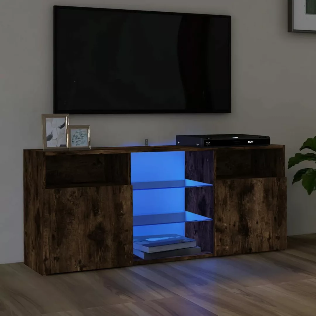 Vidaxl Tv-schrank Mit Led-leuchten Räuchereiche 120x30x50 Cm günstig online kaufen