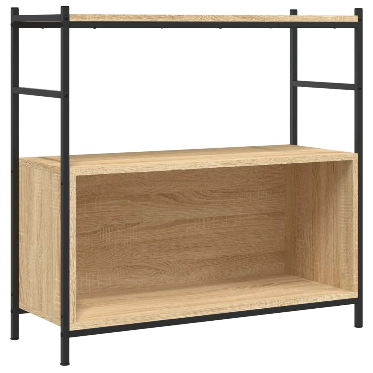 vidaXL Bücherregal Sonoma-Eiche 80x30x78,5 cm Holzwerkstoff und Eisen günstig online kaufen