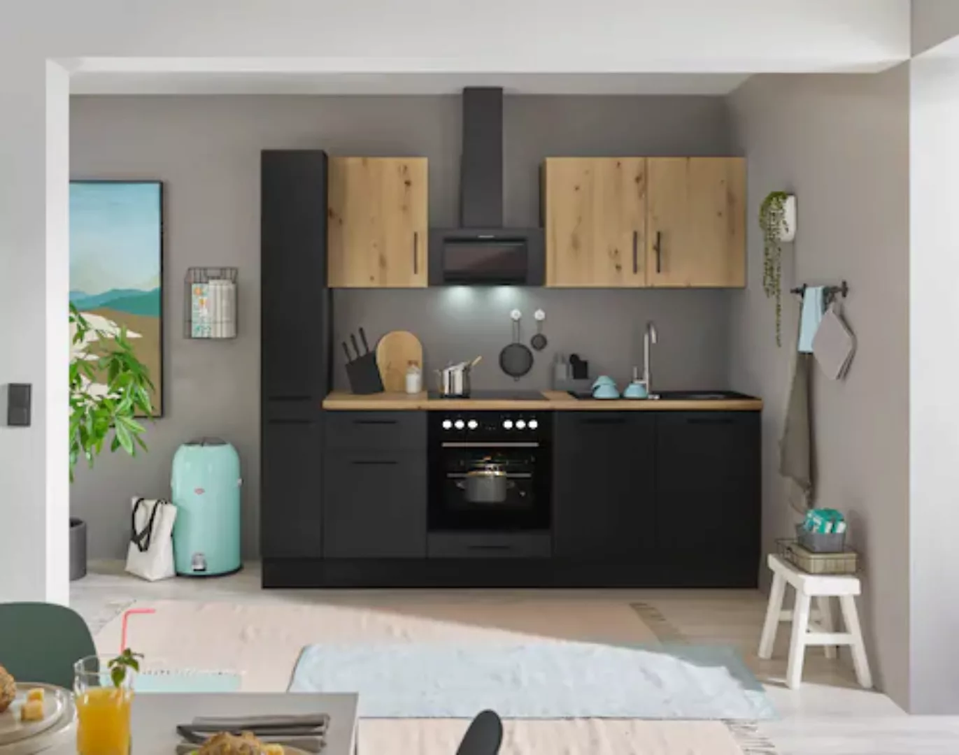BASIC by Balculina Küchenzeile »Turin«, Breite 240 cm, wahlweise mit E-Gerä günstig online kaufen
