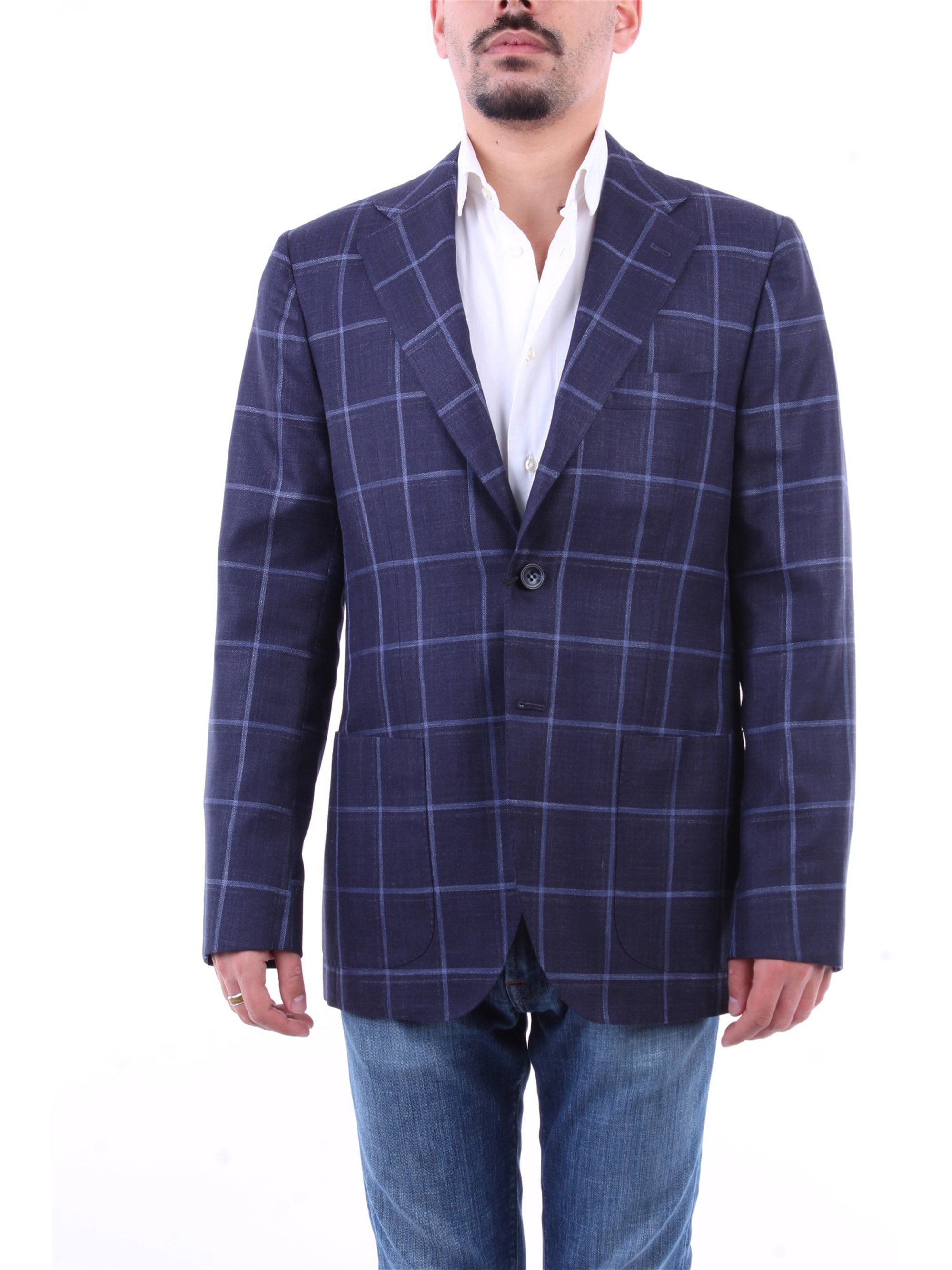 KITON Blazer Herren Blau und Hellblau günstig online kaufen