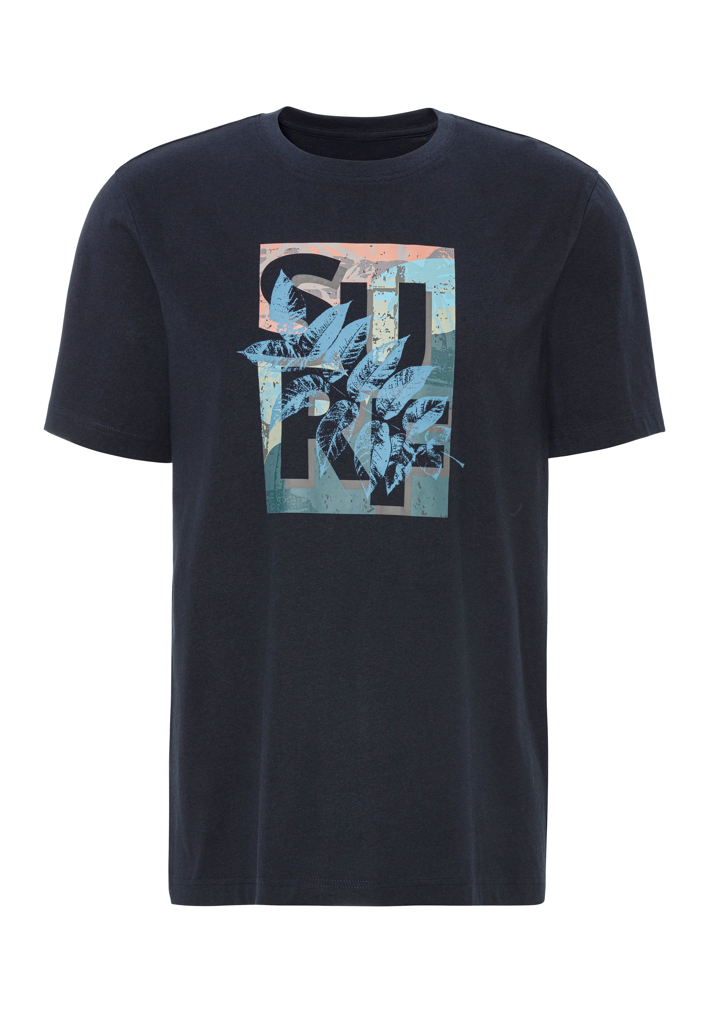 John Devin T-Shirt, Rundhalsshirt mit Surf -Aufdruck aus reiner Baumwolle günstig online kaufen