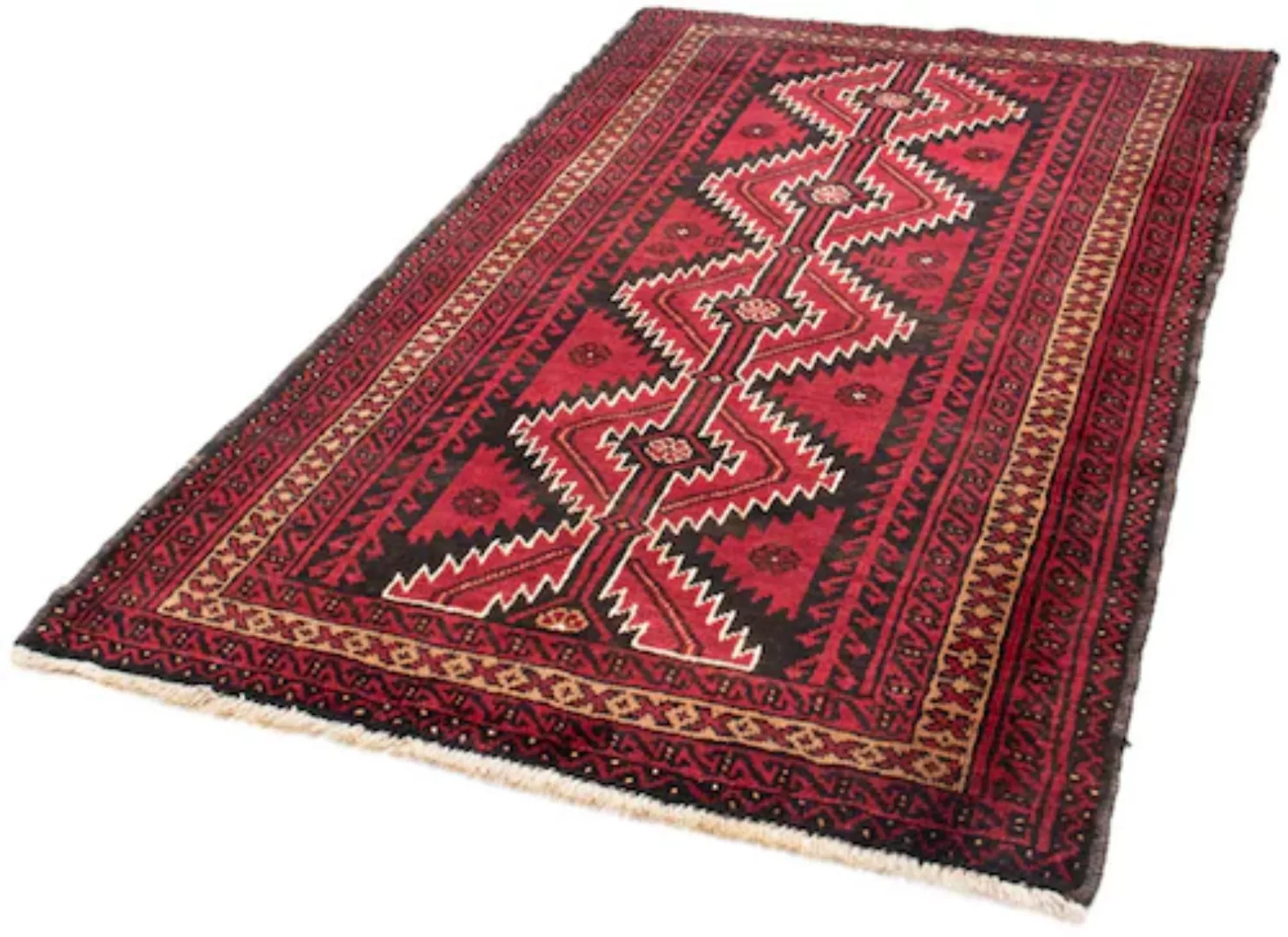 morgenland Wollteppich »Belutsch Medaillon Rosso 194 x 124 cm«, rechteckig, günstig online kaufen