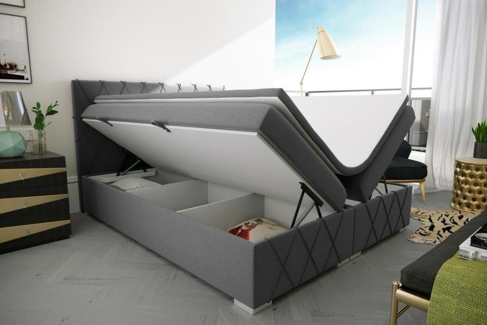 JVmoebel Bett Bett Boxspring Doppel Matratze Topper Betten Funktion Kasten günstig online kaufen