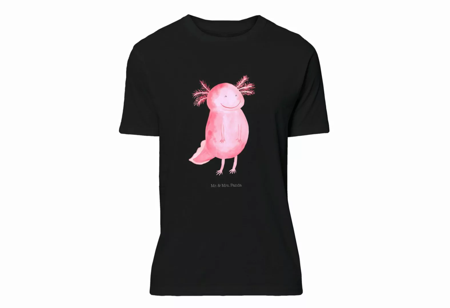 Mr. & Mrs. Panda T-Shirt Axolotl glücklich - Schwarz - Geschenk, Lurch, Sch günstig online kaufen