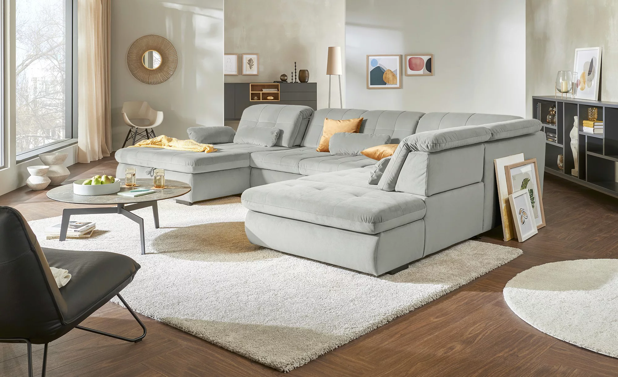 Lounge Collection Wohnlandschaft  Spencer ¦ grau ¦ Maße (cm): B: 382 H: 102 günstig online kaufen