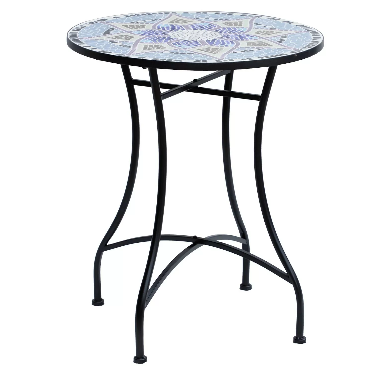 Outsunny Mosaiktisch blau Stahl H/D: ca. 71x60 cm günstig online kaufen