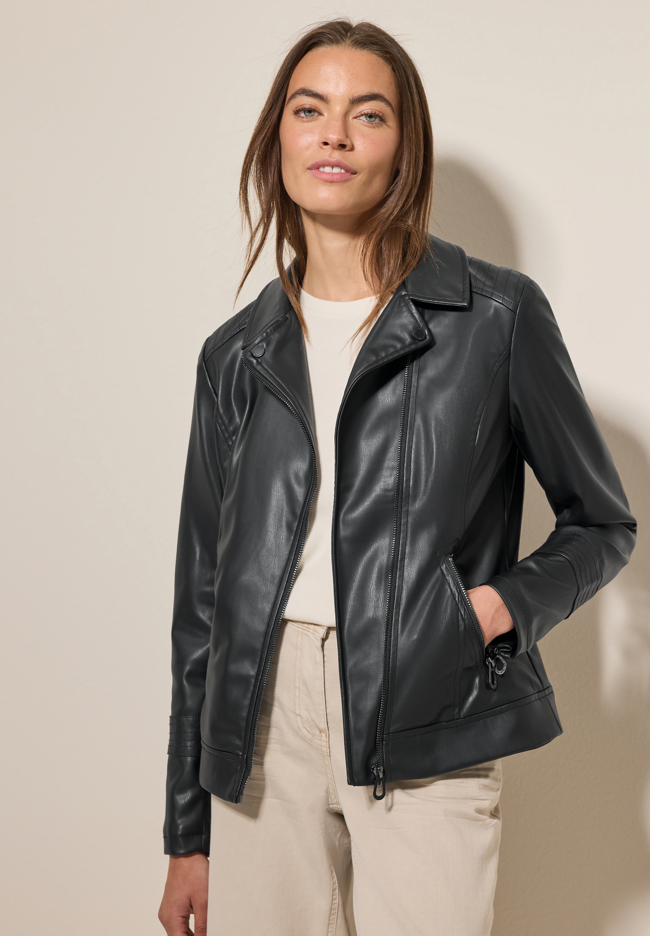 Cecil Bikerjacke, ohne Kapuze, mit asymmetrichem Reißverschluss günstig online kaufen