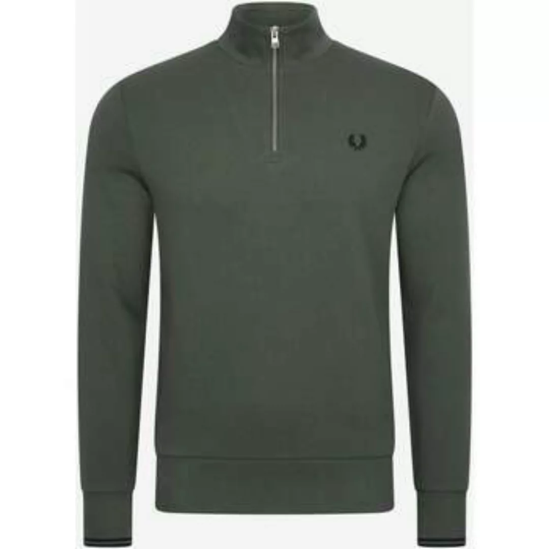 Fred Perry  Pullover Sweatshirt mit halbem Reißverschluss – Feldgrün günstig online kaufen