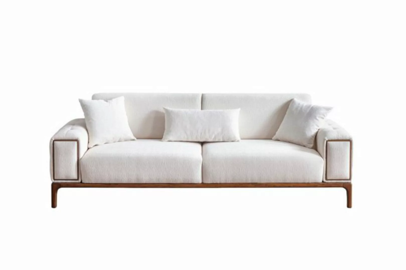 Xlmoebel 3-Sitzer Modernes 3-Sitzer-Sofa in luxuriösem Weiß für das Wohnzim günstig online kaufen