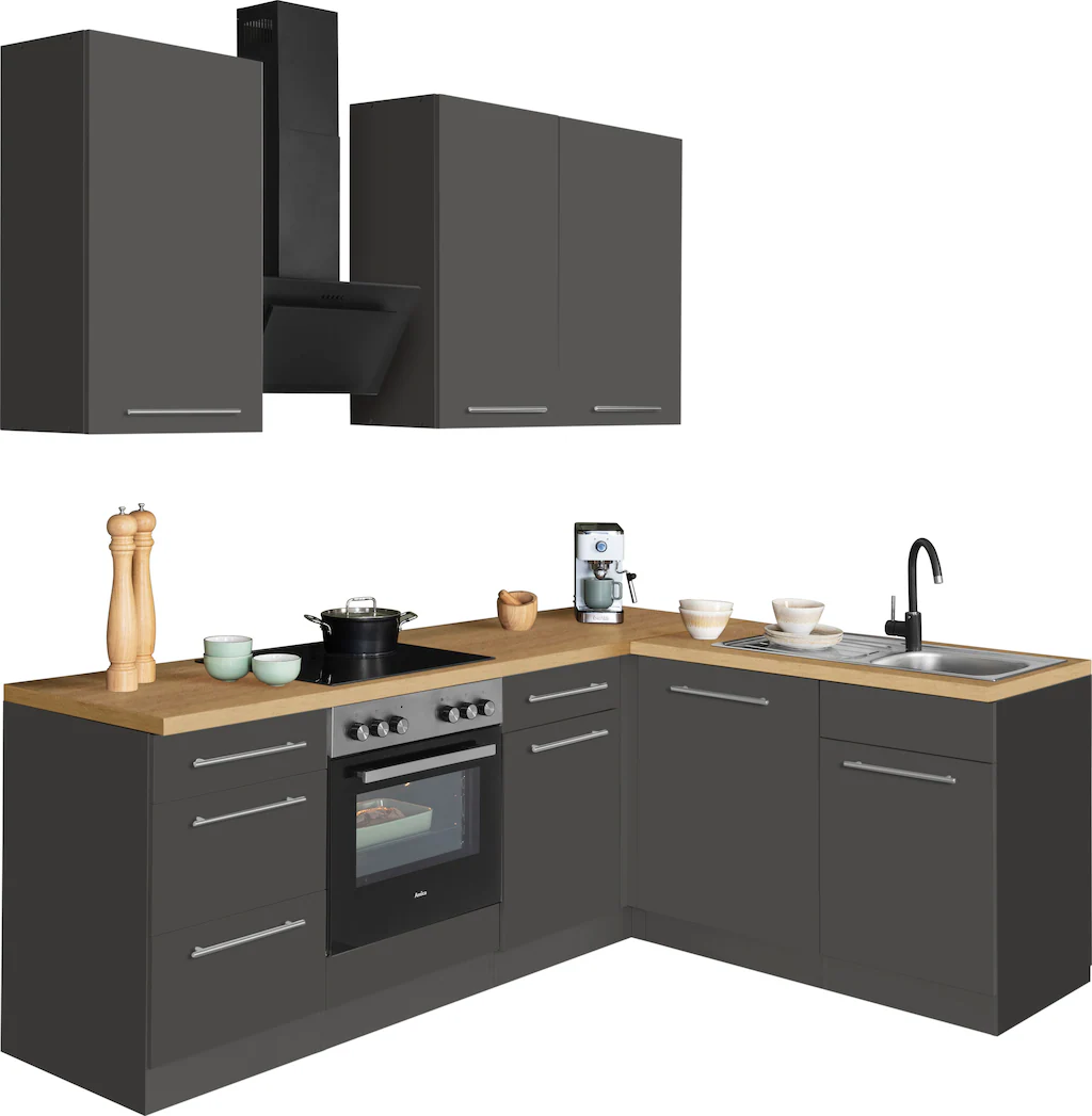 wiho Küchen Winkelküche "Unna", mit E-Geräten, Stellbreite 220 x 170 cm günstig online kaufen