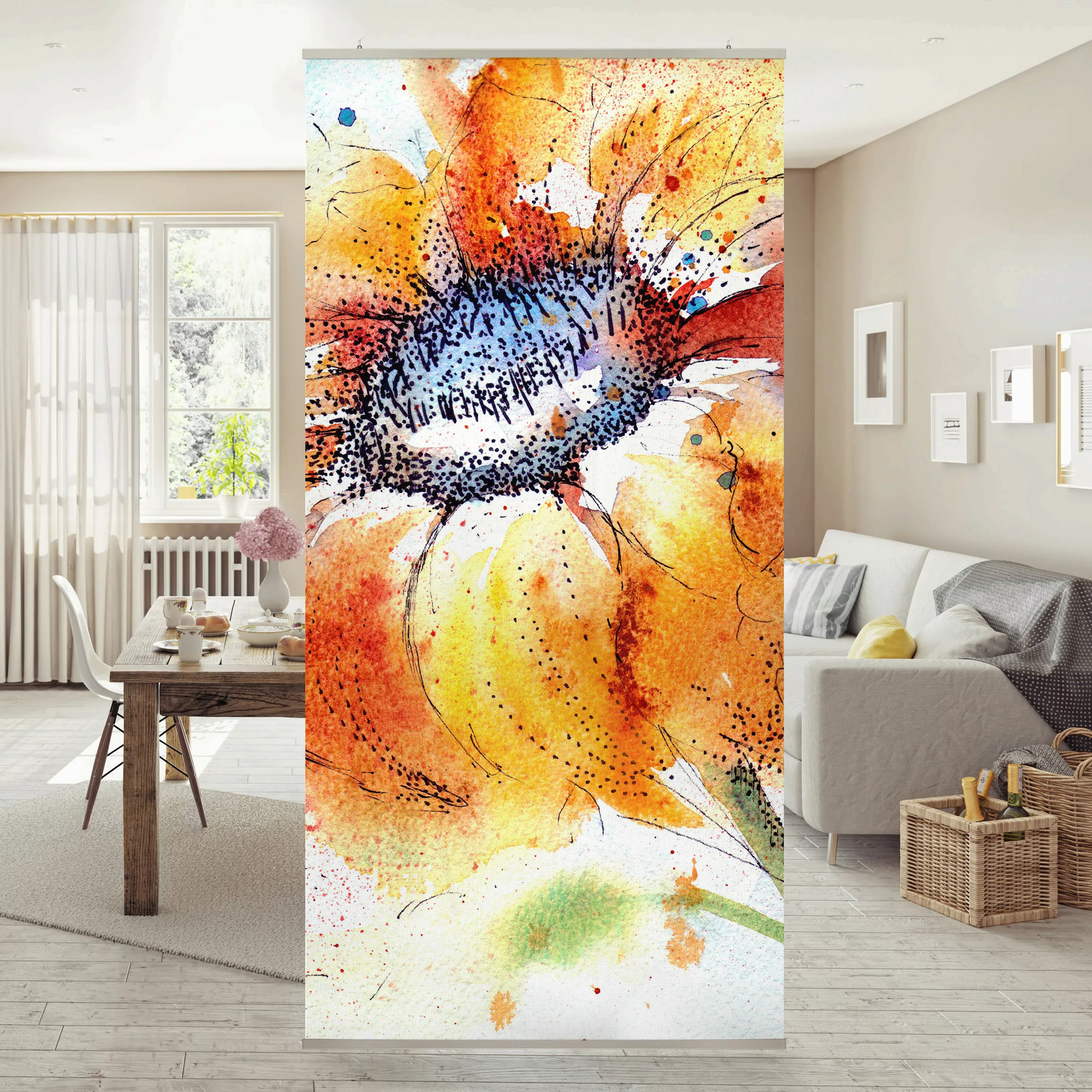 Raumteiler Blumen Painted Sunflower günstig online kaufen