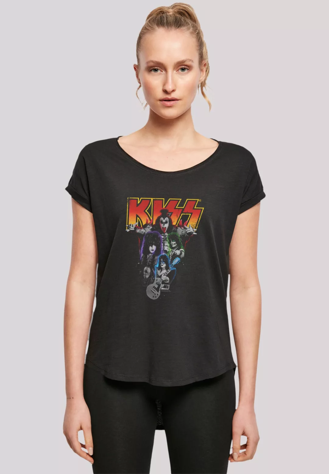 F4NT4STIC T-Shirt "Kiss Rock Band Neon", Premium Qualität, Musik, By Rock O günstig online kaufen