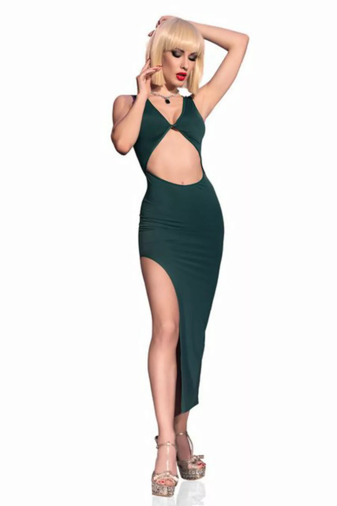 Chilirose Partykleid Chilirose - Langes Kleid CR4445 grün Größe: L/XL günstig online kaufen