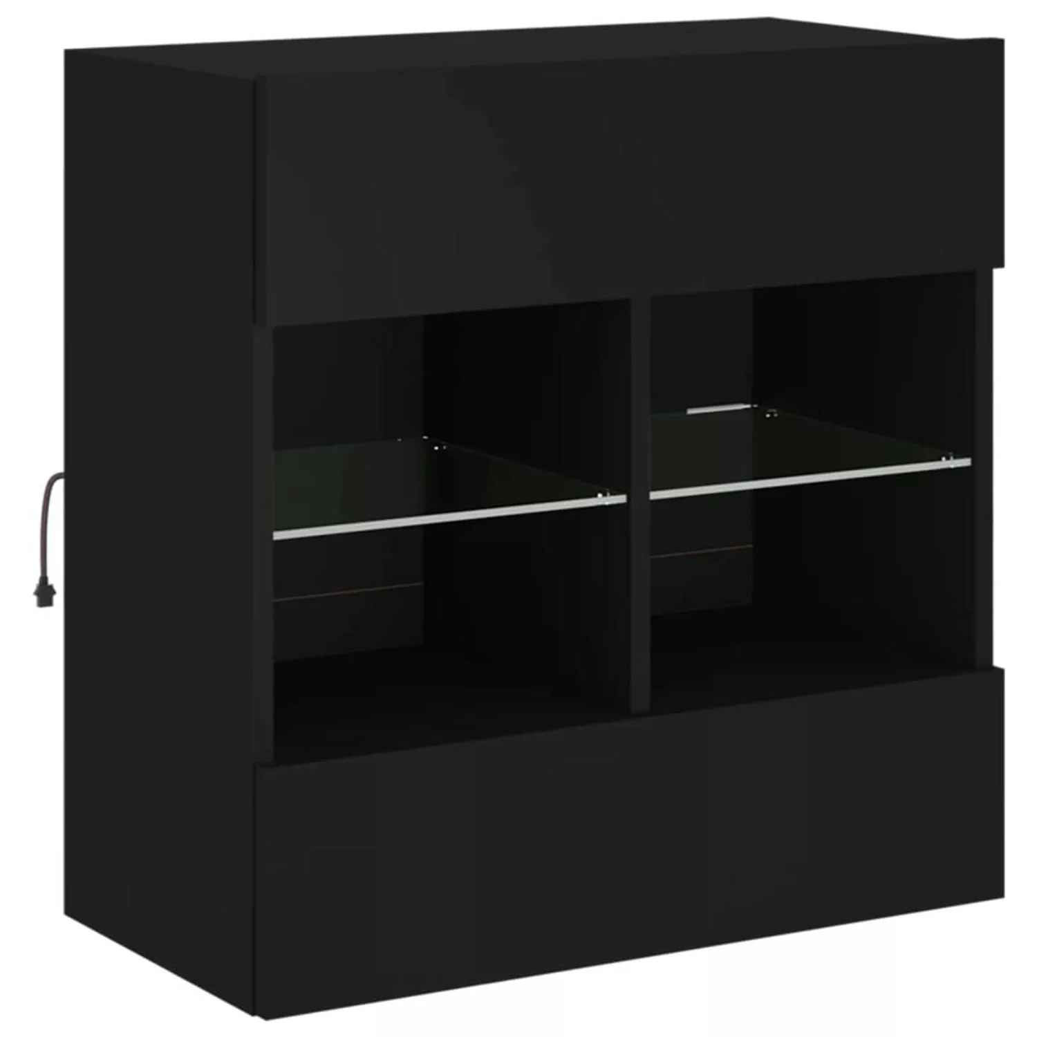 VidaXL TV-Wandschrank mit LED-Leuchten Schwarz 58,5x30x60,5 cm günstig online kaufen