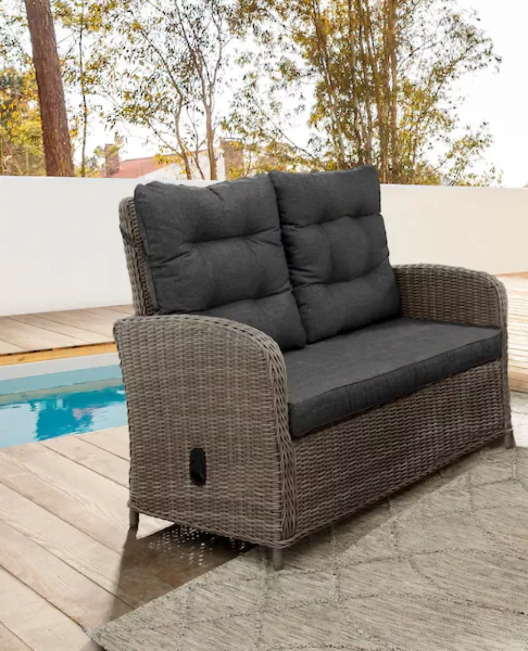 Destiny Loungesofa "MERANO II", Aluminium, Polyrattan, 2er Sofa, inkl. Aufl günstig online kaufen