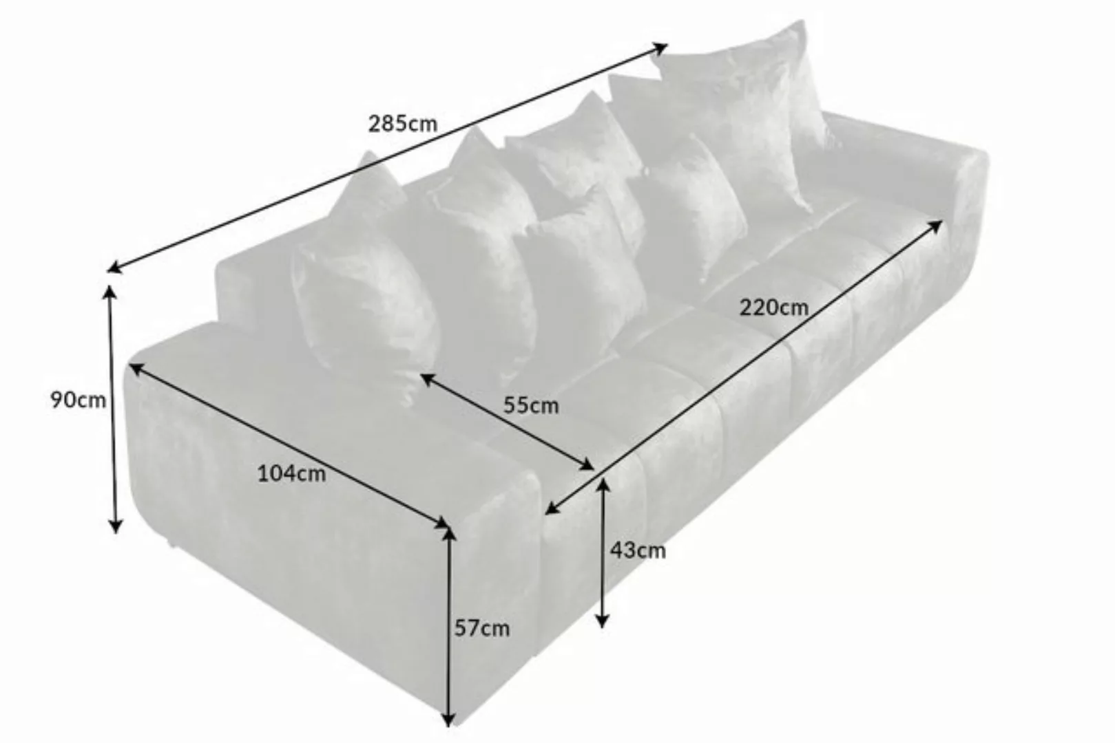 riess-ambiente Big-Sofa ELEGANCIA 285cm moosgrün, Einzelartikel 1 Teile, XX günstig online kaufen