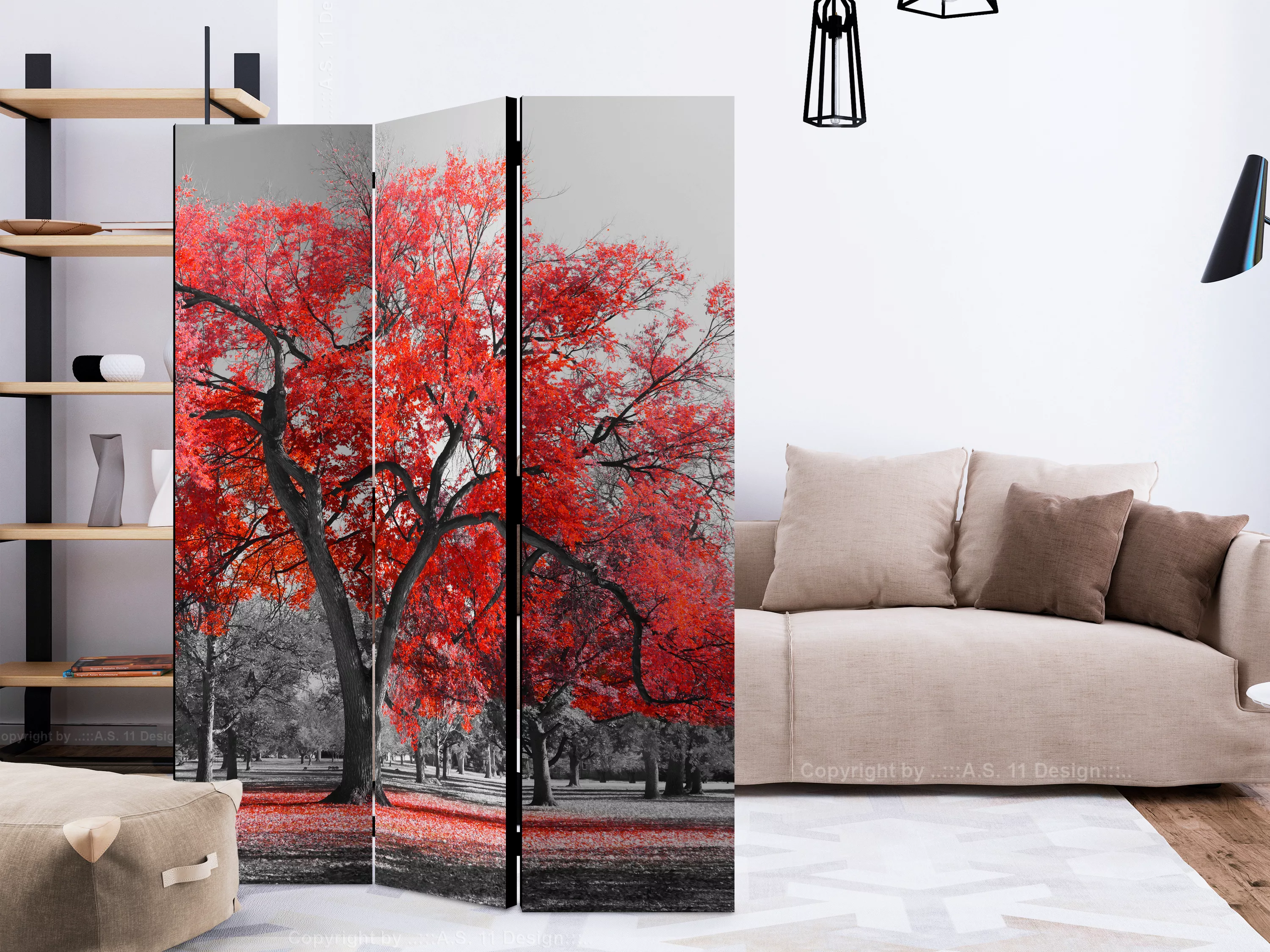 3-teiliges Paravent - Autumn In The Park [room Dividers] günstig online kaufen