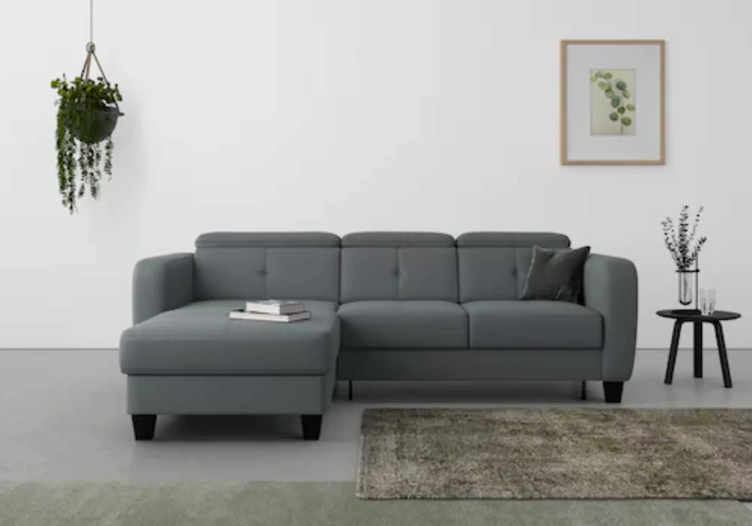 sit&more Ecksofa »Belluci L-Form«, inklusive Federkern, wahlweise mit Bettf günstig online kaufen