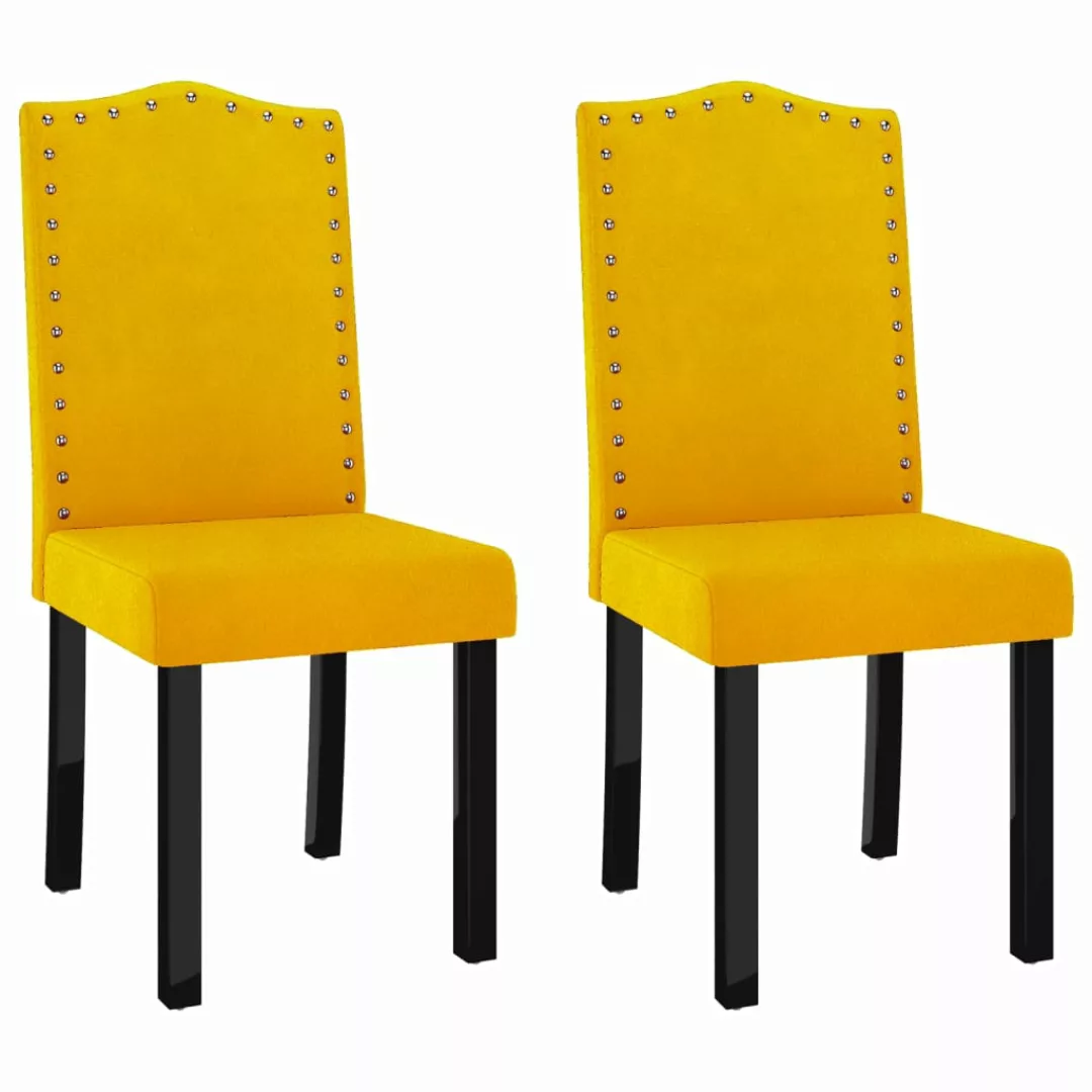 Esszimmerstühle 2 Stk. Gelb Samt günstig online kaufen