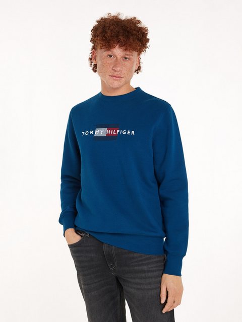 Tommy Hilfiger Sweatshirt HILFIGER FLAG EMBRO SWEATSHIRT mehrfarbige Sticke günstig online kaufen