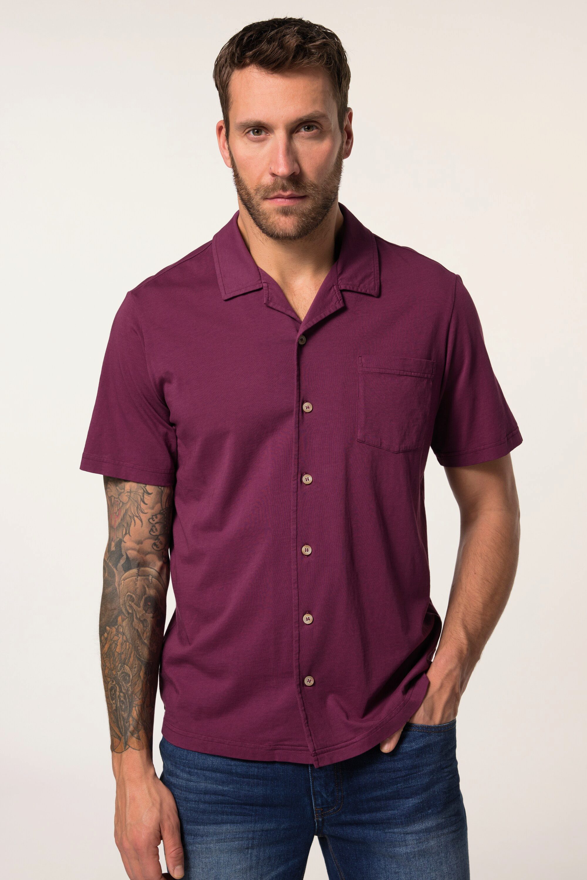 JP1880 Kurzarmhemd JP AWARE Jersey-Hemd Nachhaltigkeit günstig online kaufen