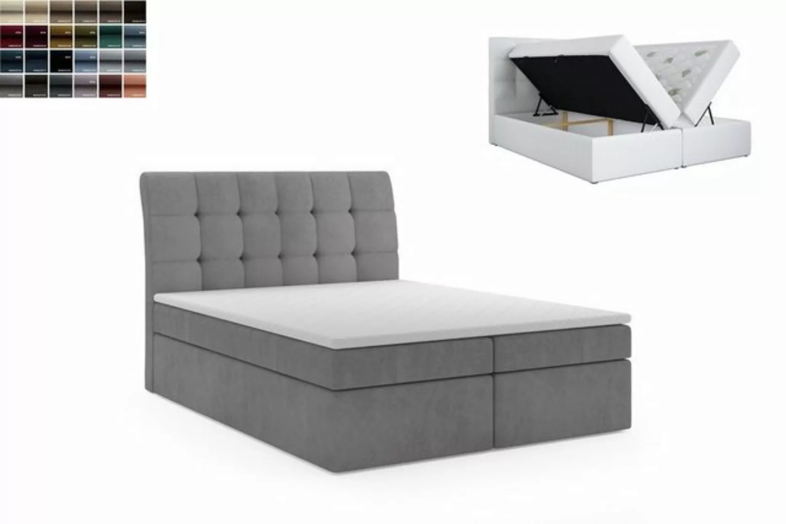 QMM TraumMöbel Boxspringbett Doppelbett BRENT 160 x 200 cm mit 2 Bettkasten günstig online kaufen