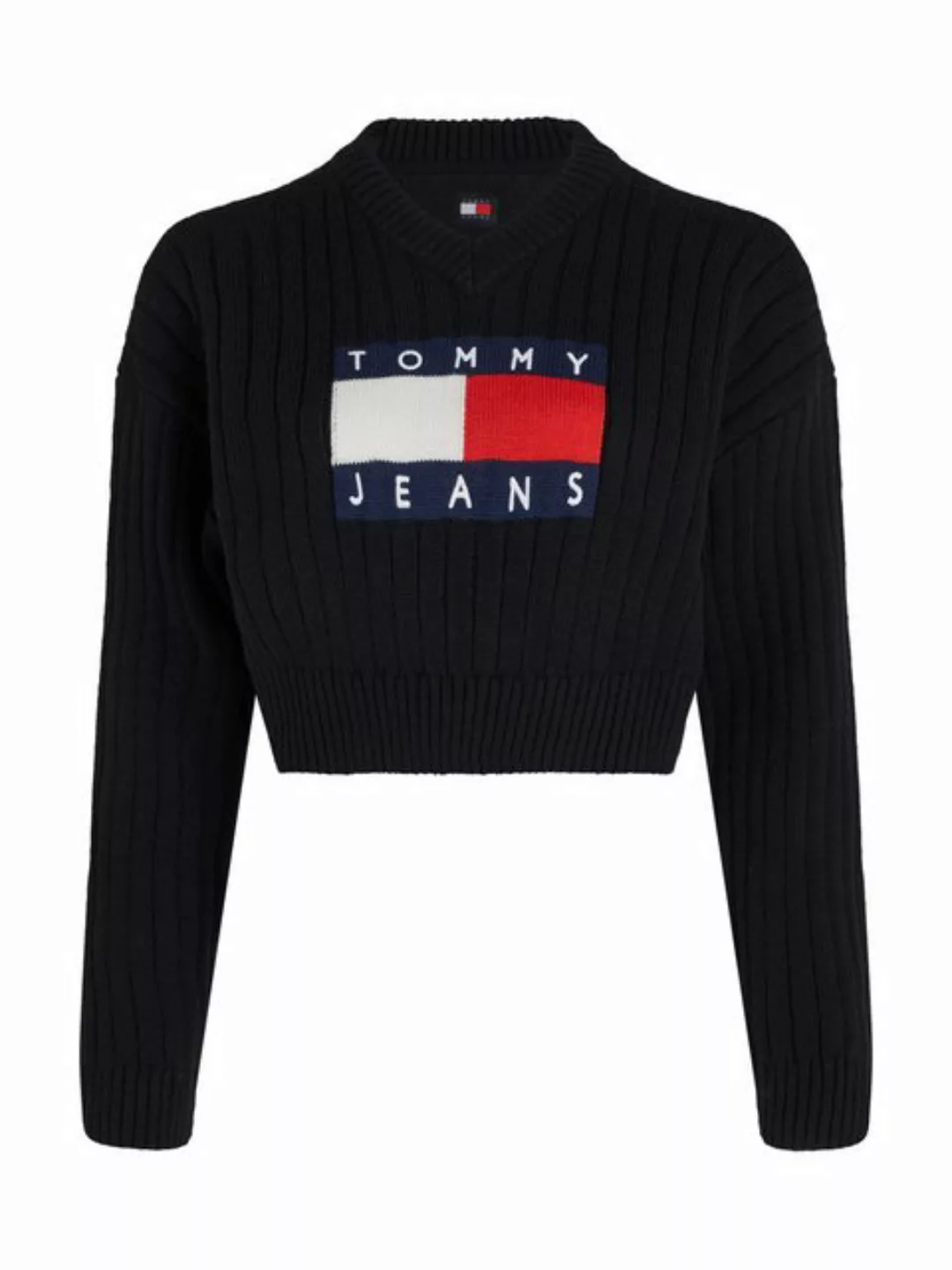 Tommy Jeans Curve V-Ausschnitt-Pullover TJW VNCK CENTER FLAG SWEATER EXT Gr günstig online kaufen