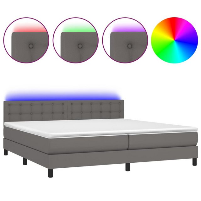 vidaXL Boxspringbett Bett Boxspringbett mit Matratze & LED Kunstleder (200 günstig online kaufen